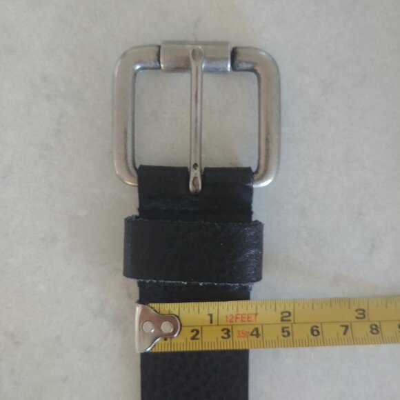 Calvin Klein genuine leather black belt silver buckle Medium - Picture 12 of 13